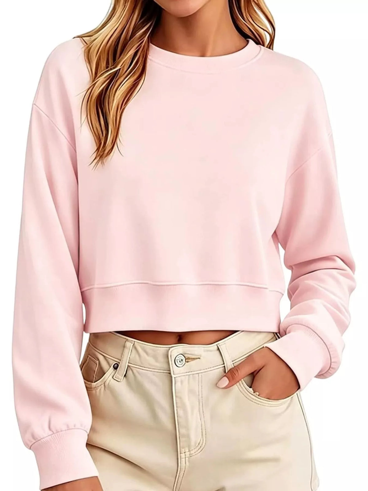 Pink long-sleeve sweatshirt