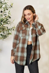 Trendsi Mandy Plaid Dropped Shoulder Shirt -