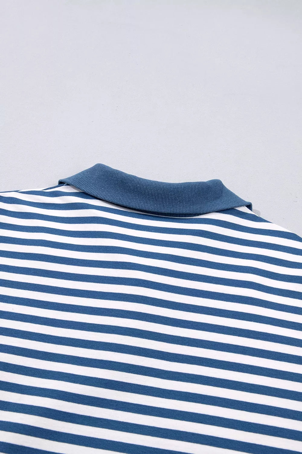 Trendsi Stripe Color Block Trim Raw Seam Split Hem Loose Sweatshirt -