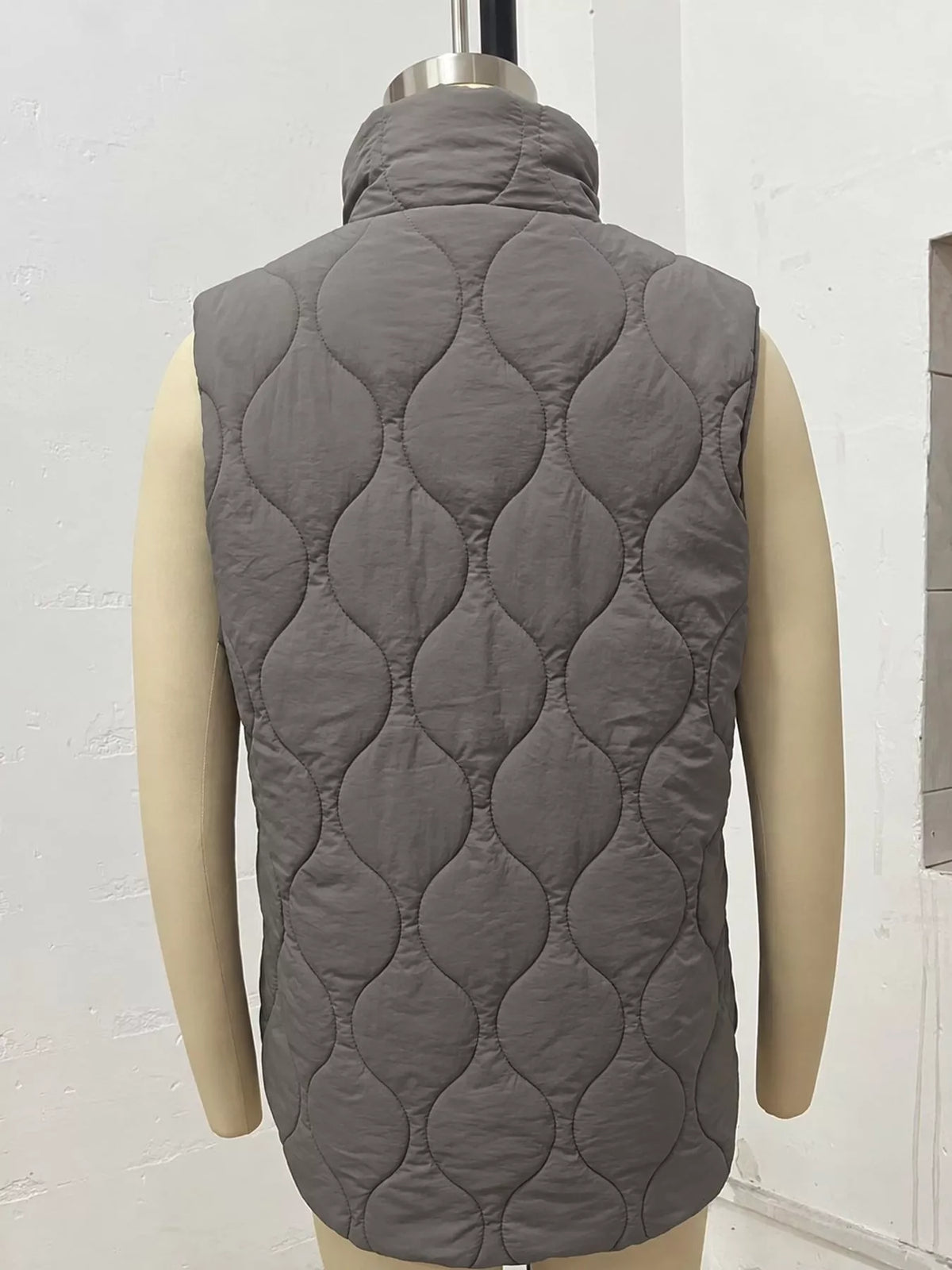 Quilted Snap-Front Vest — back view
