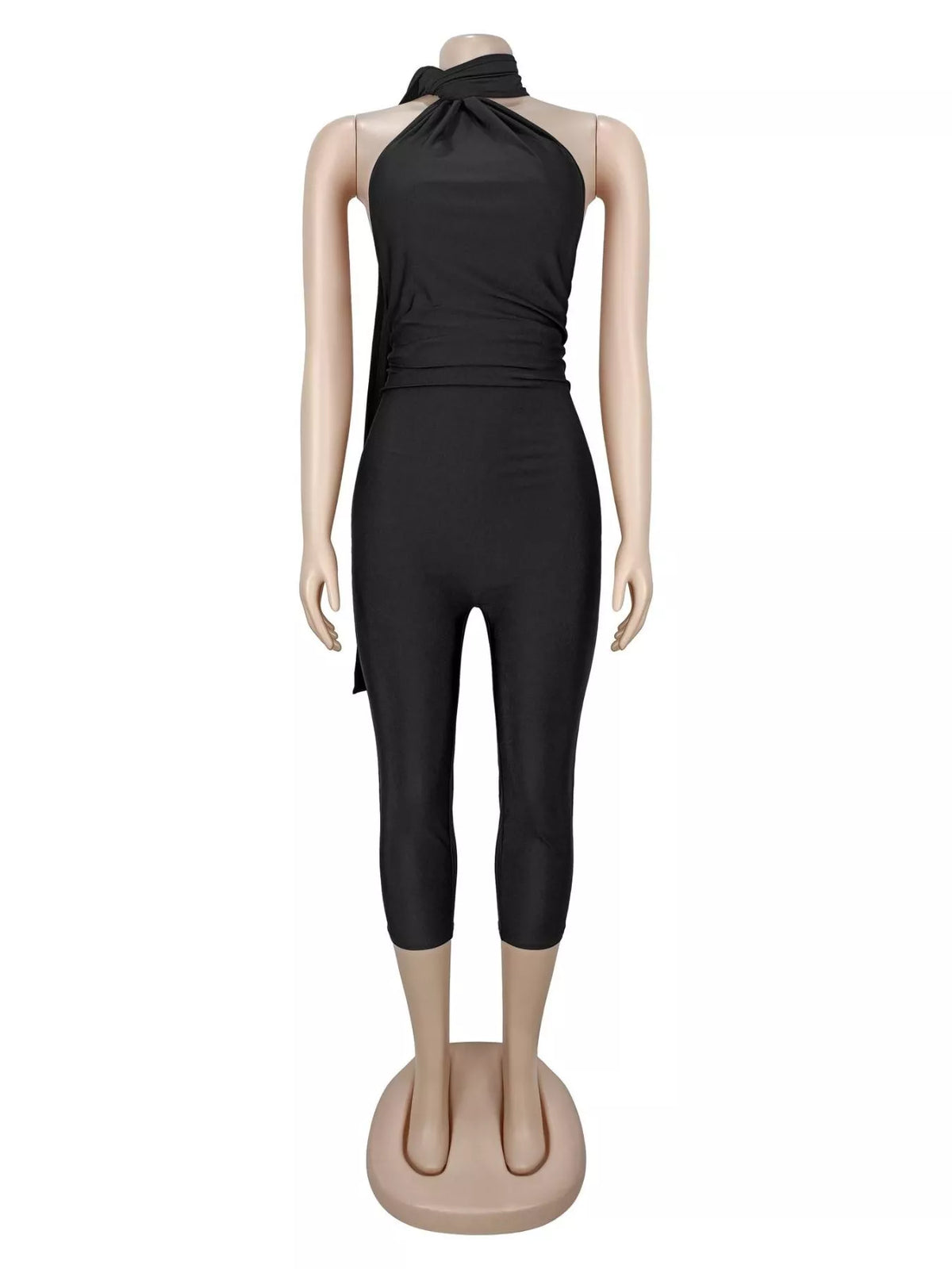 Trendsi Halter Neck Sleeveless Bodycon Jumpsuit -
