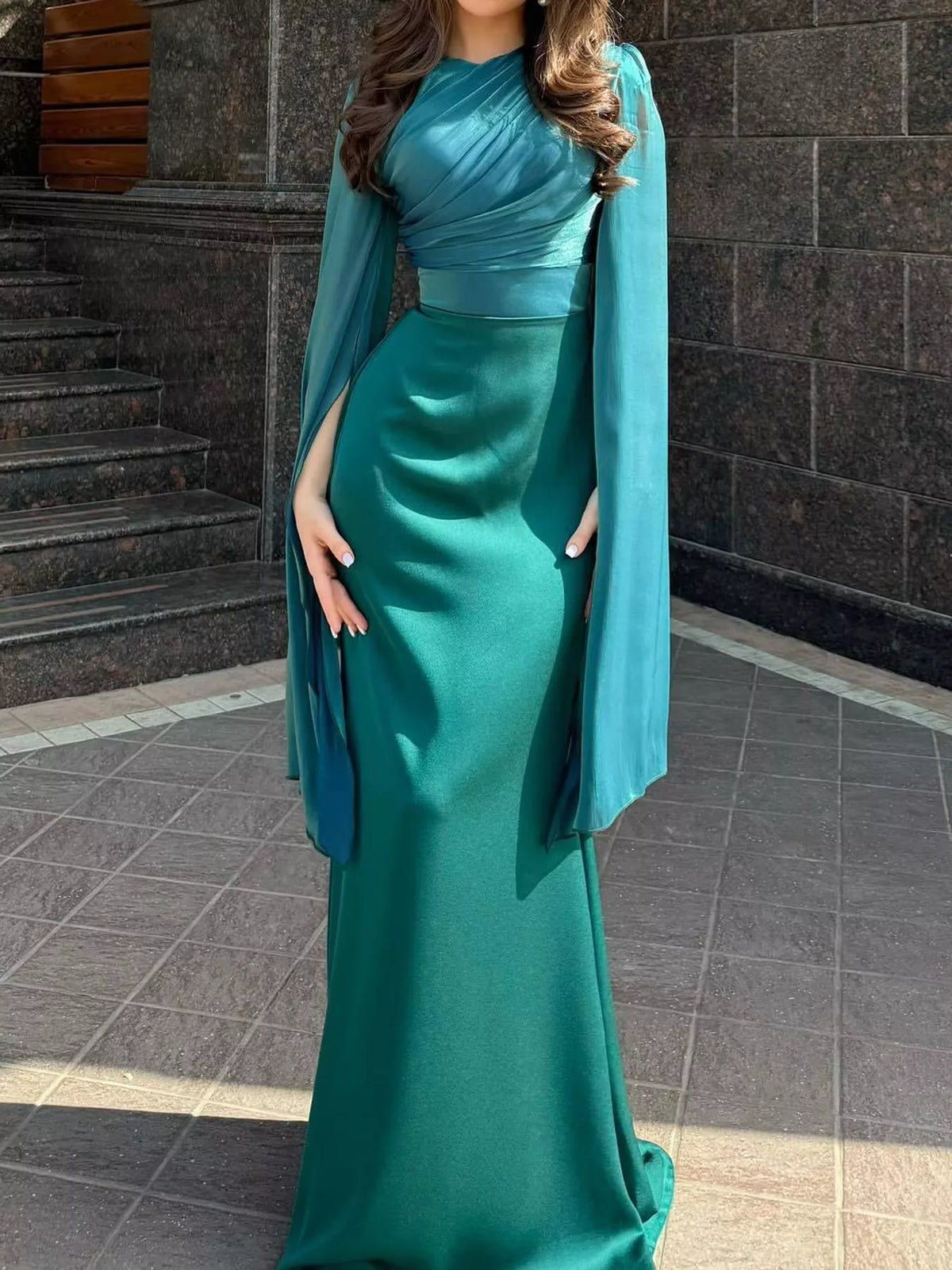 Round Neck Maxi Dress — front view