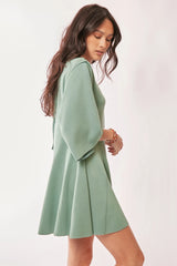 Trendsi Davi & Dani Solid Draped Sleeve Ties Back Skort Romper -