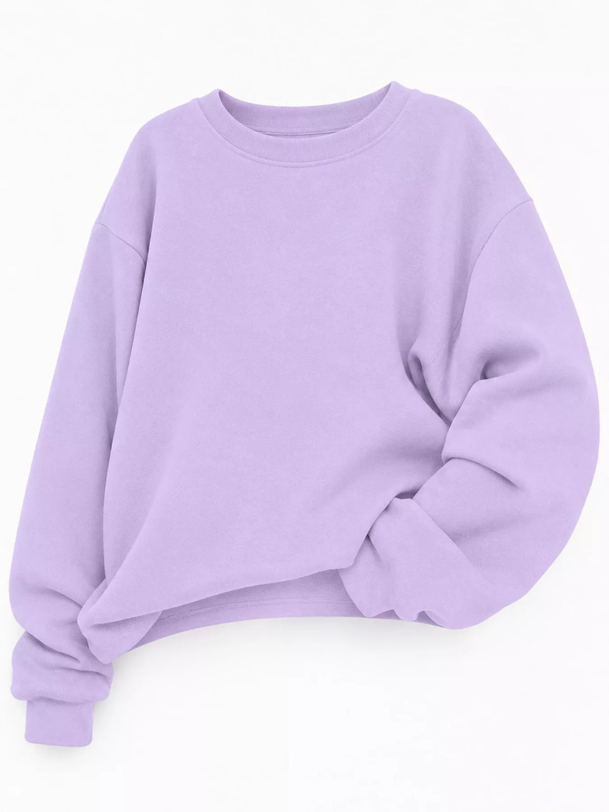 Pullover sweatshirt, lilac flat front