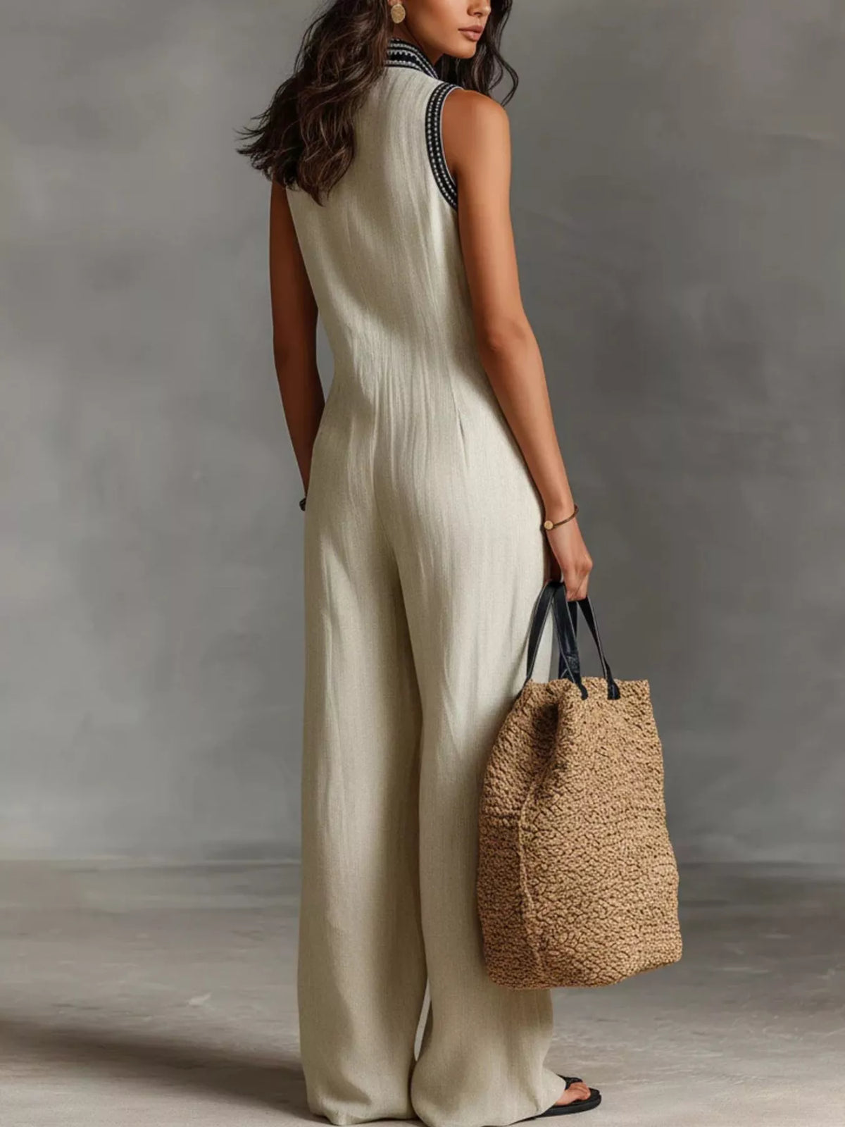 Trendsi Full Size Sleeveless Wide-Leg Jumpsuit Plus Size -
