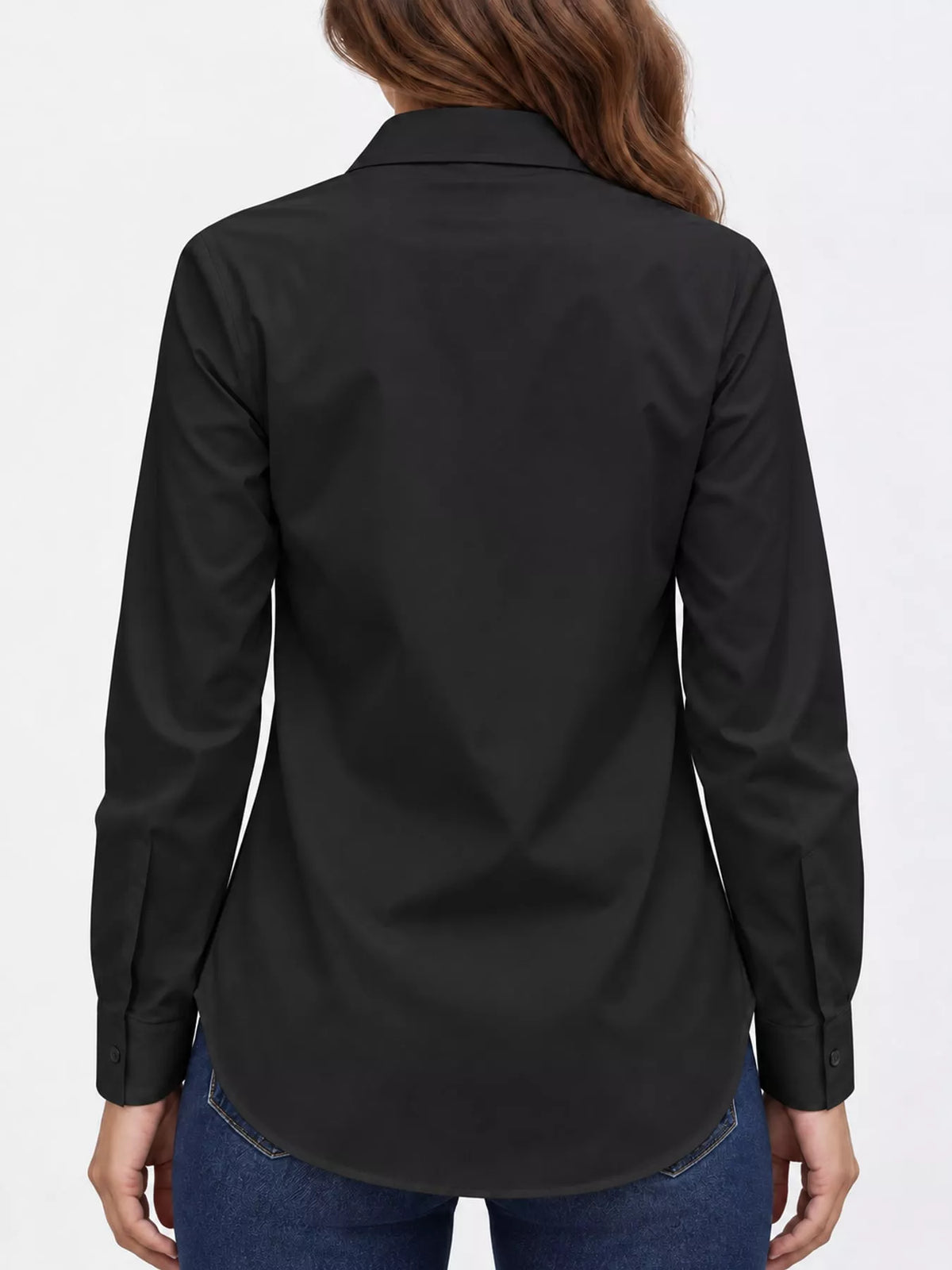 Button-Up Long Sleeve Shirt — back view