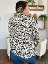 Trendsi Double Take Full Size Leopard Long Sleeve Blouse - Shirts