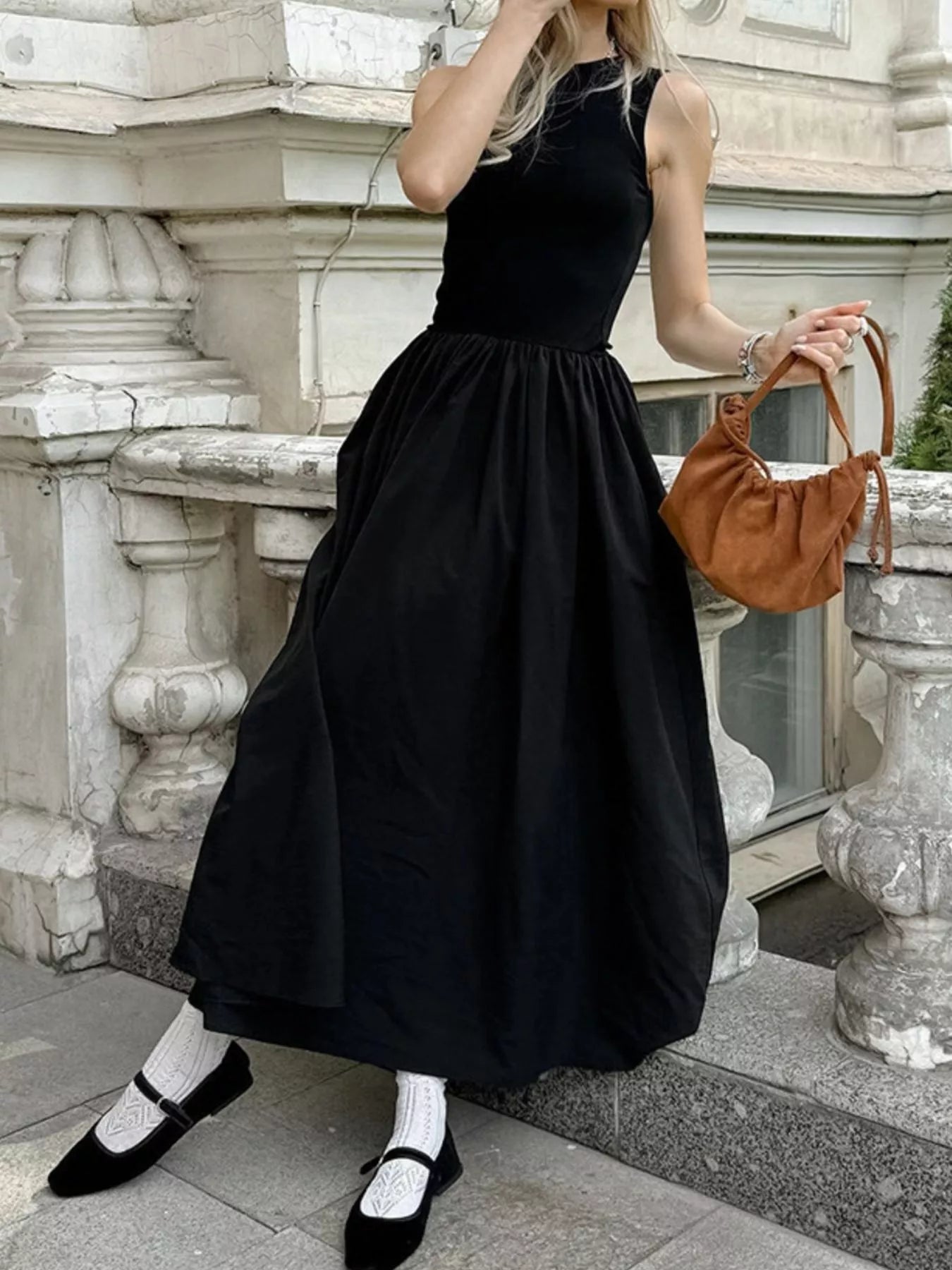 Trendsi Round Neck Sleeveless Maxi Dress -