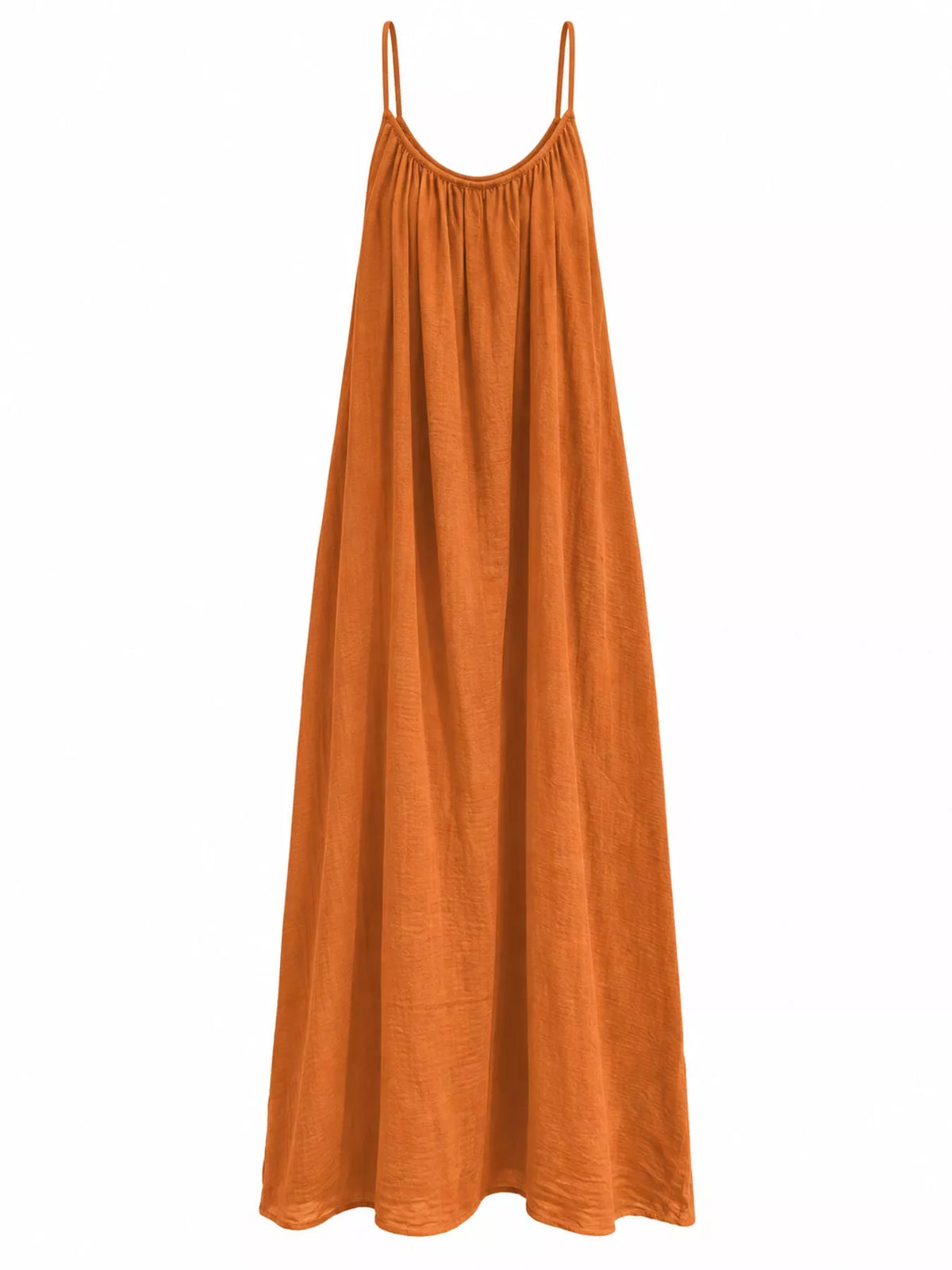 Backless Spaghetti Strap Maxi Dress — garment front