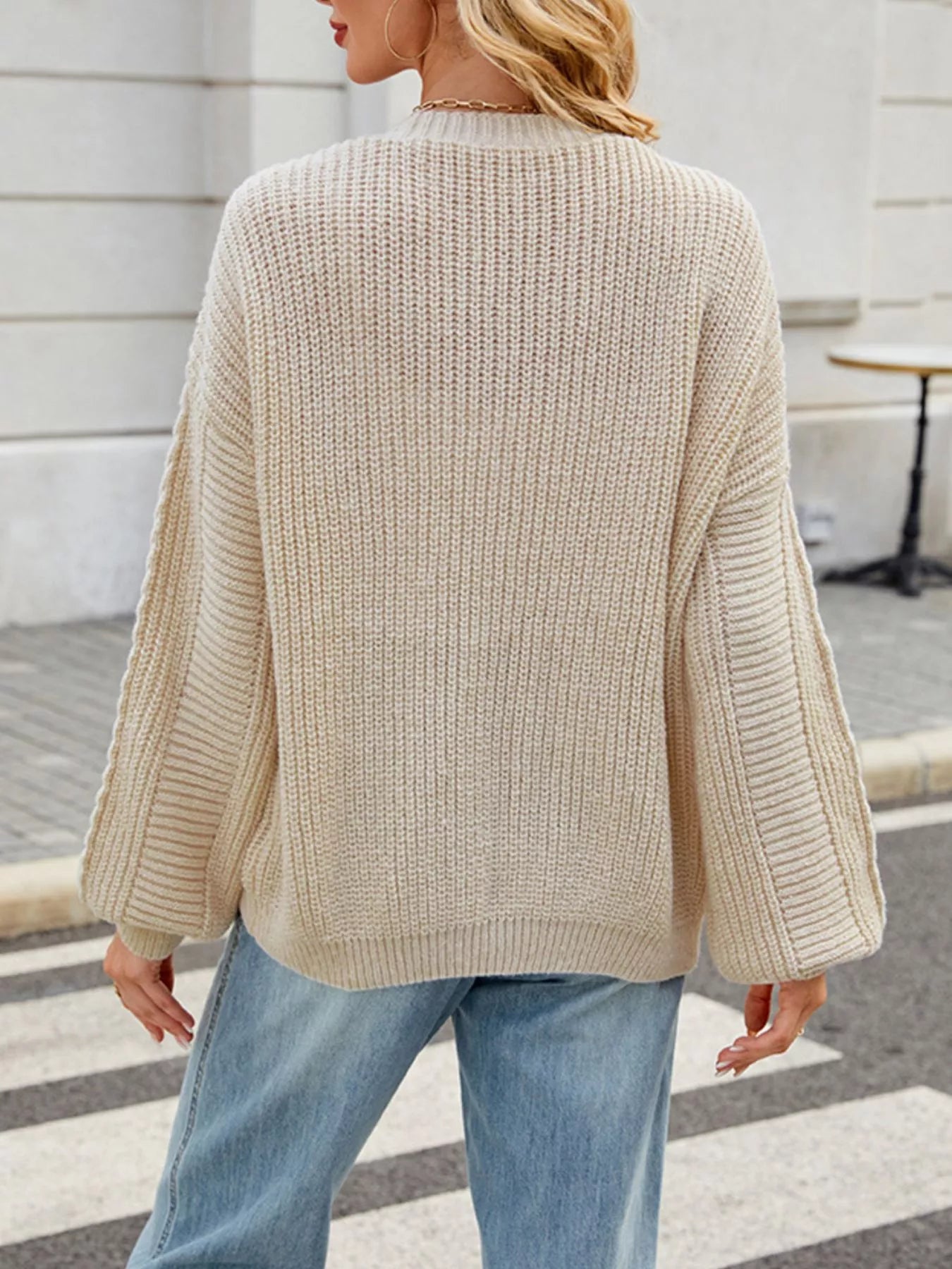 Trendsi Cable Knit Button-Up Cardigan -
