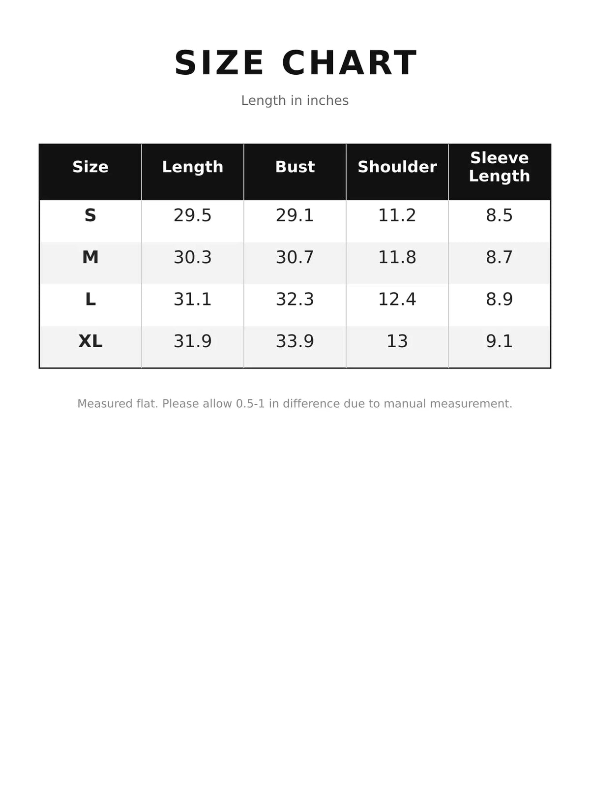 Size chart for puff-sleeve smocked mini dress with tie-front detail