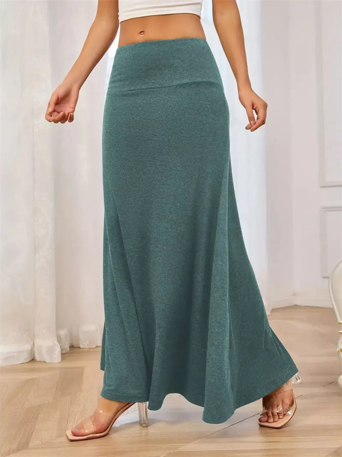 Trendsi Flowy Maxi Skirt with Wide Waistband -