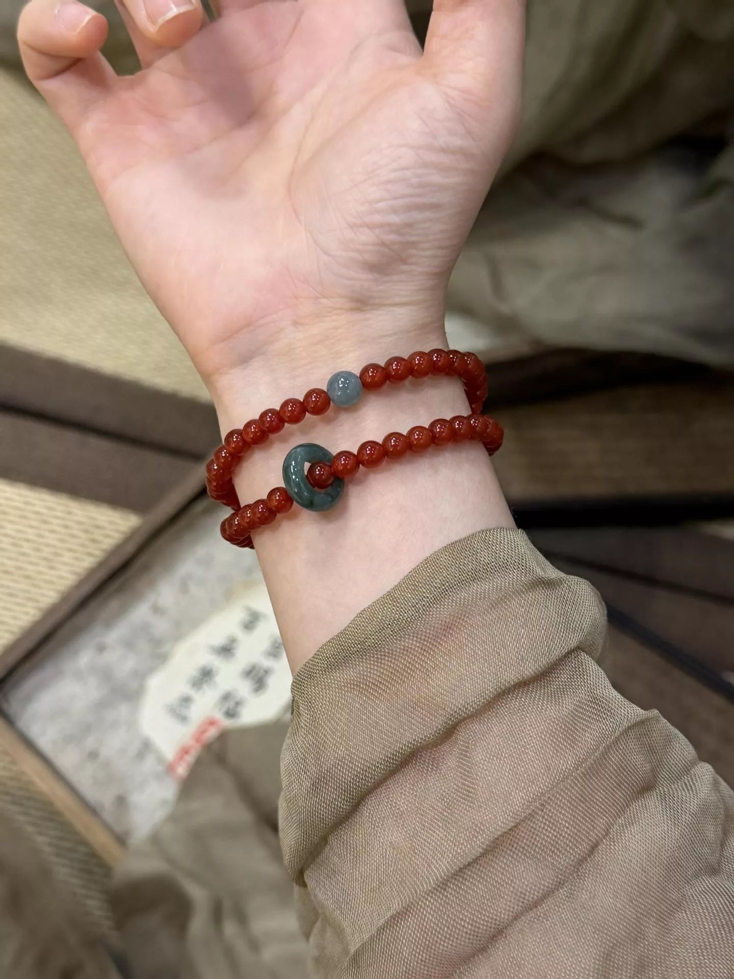 Trendsi Double Layered Agate Beaded Bracelet -