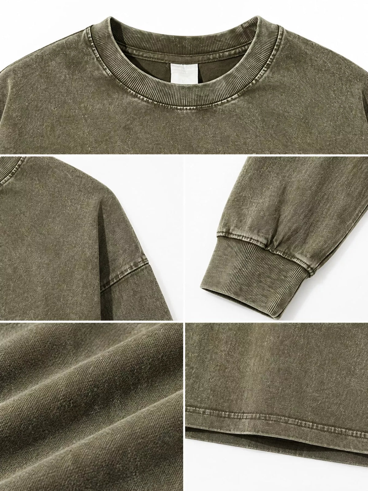 Washed Oversized Long Sleeve T-Shirt — garment construction details