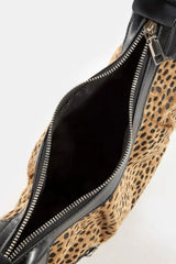 Trendsi Fame Dark Spotted Leopard Print Half Moon Shoulder Bag -
