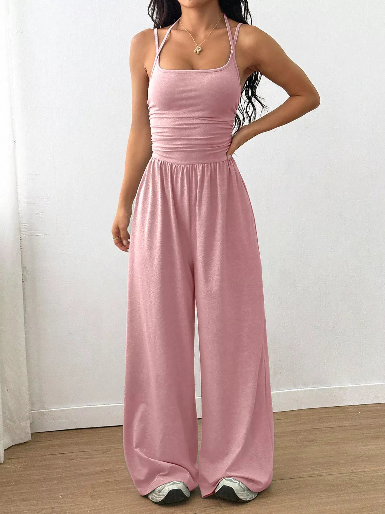 Trendsi Spaghetti Strap Wide-Leg Jumpsuit -