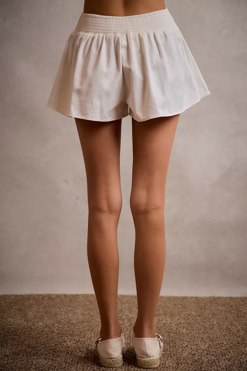 Trendsi SO ME Denim Bubble Skort With Smocked Back -
