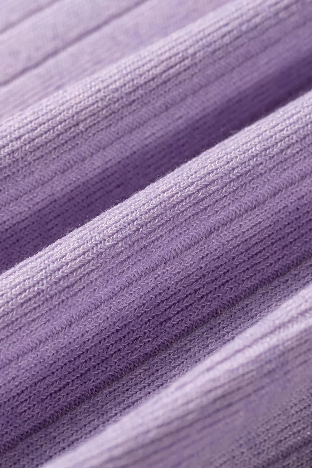 Purple ribbed long sleeve top, ribbed fabric detail