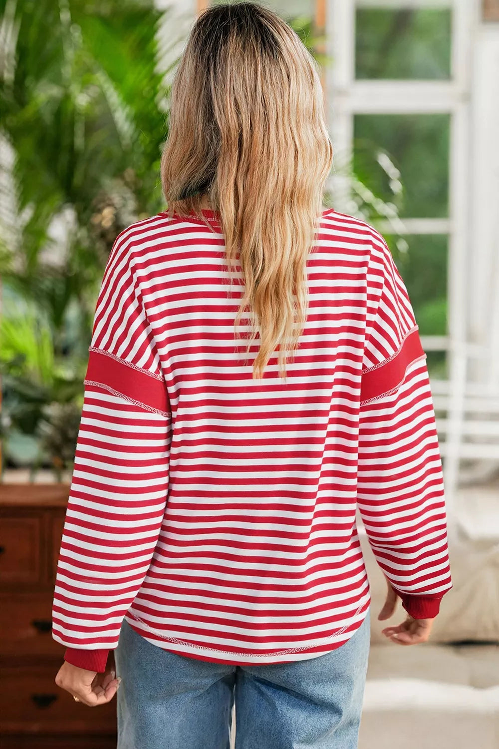 Trendsi Striped Long Sleeve Casual Sweatshirt -