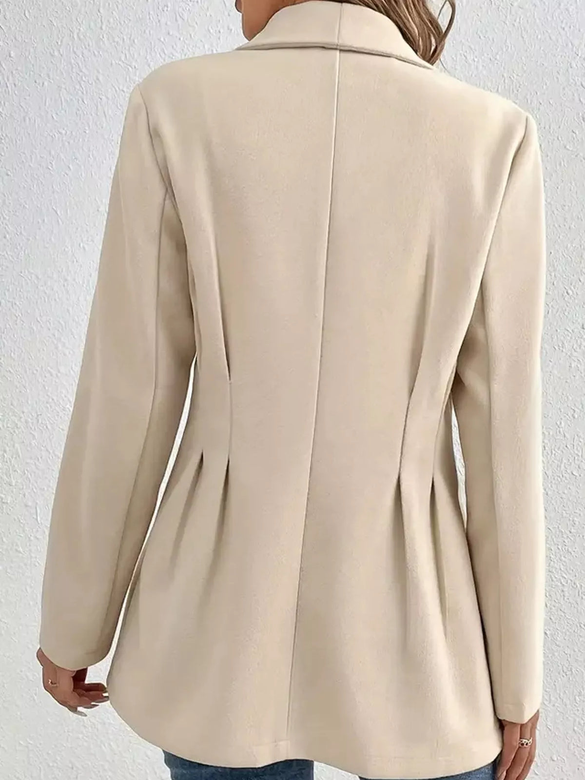 Single-Button Shawl Collar Blazer — back view