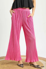Trendsi Umgee Wide Leg Textured Pants -
