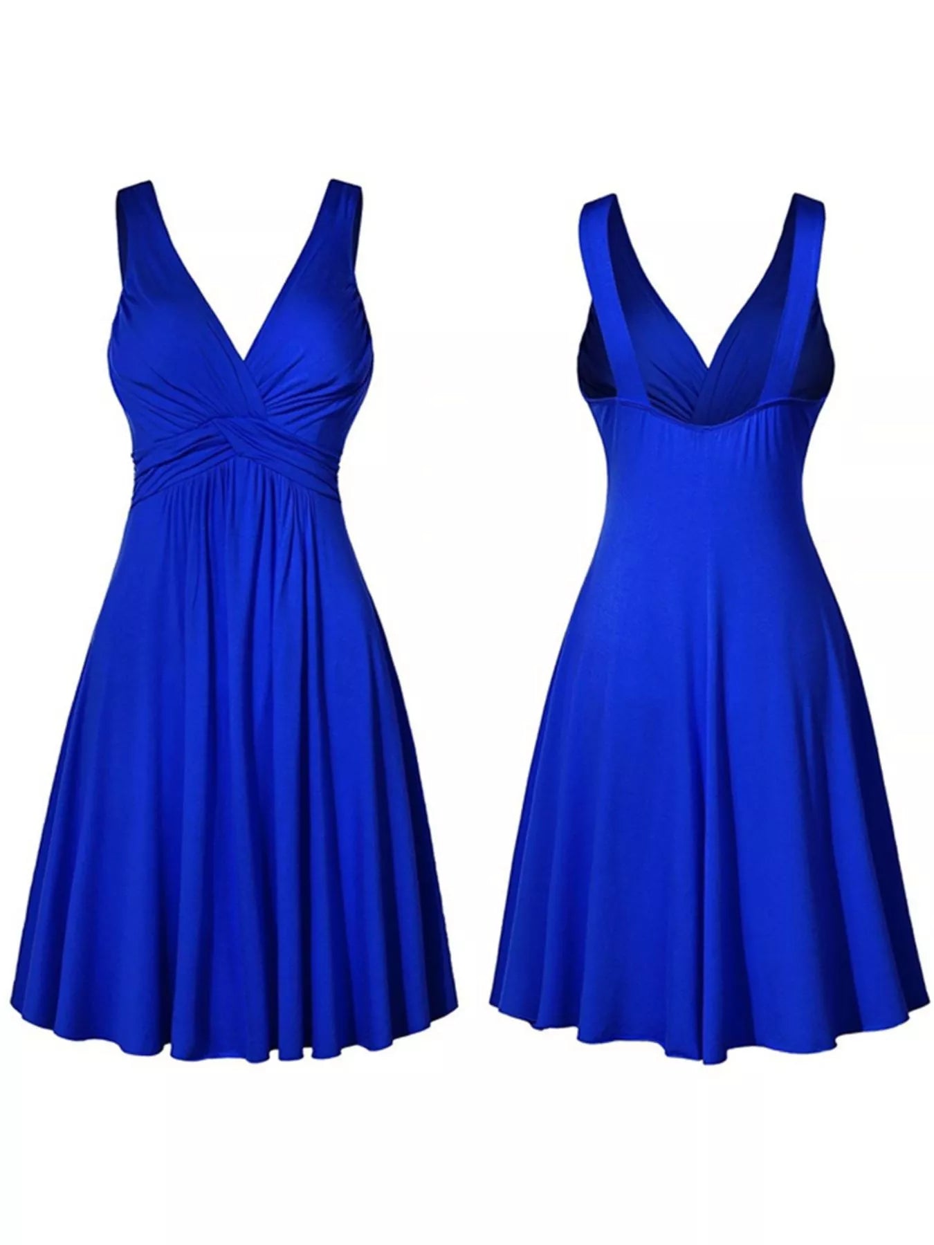 Trendsi Full Size Twisted Sleeveless Ruched Waist A-Line Dress Plus Size -