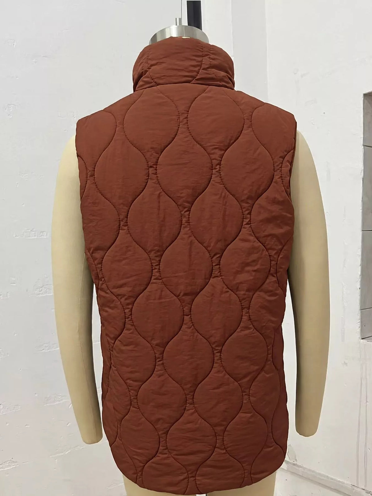 Quilted Snap-Front Vest — back view