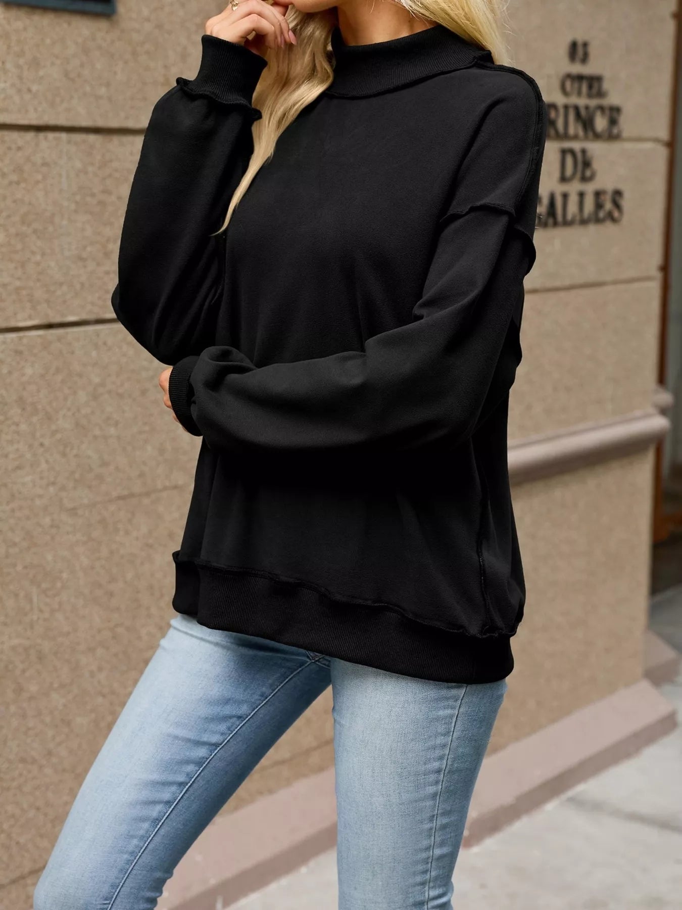 Trendsi Loose Fit Crew Neck Sweatshirt -