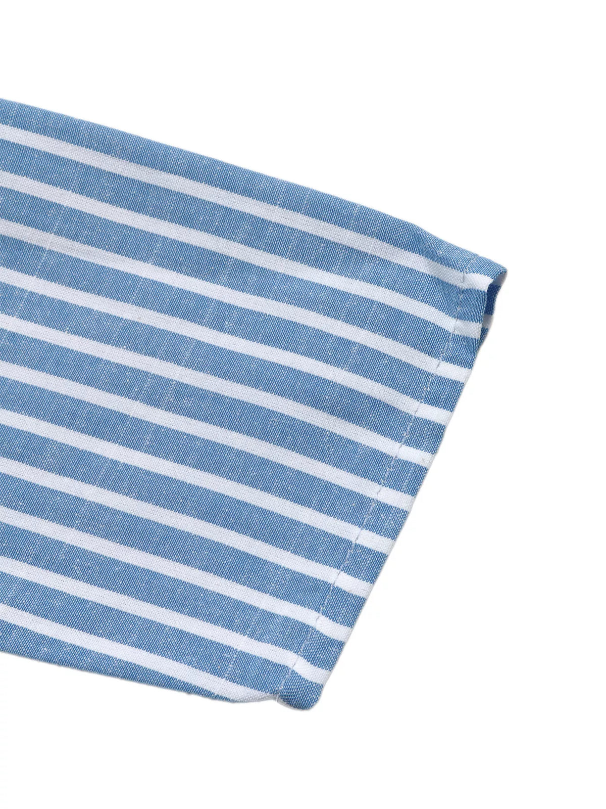 Blue striped long sleeve mini dress, sleeve detail