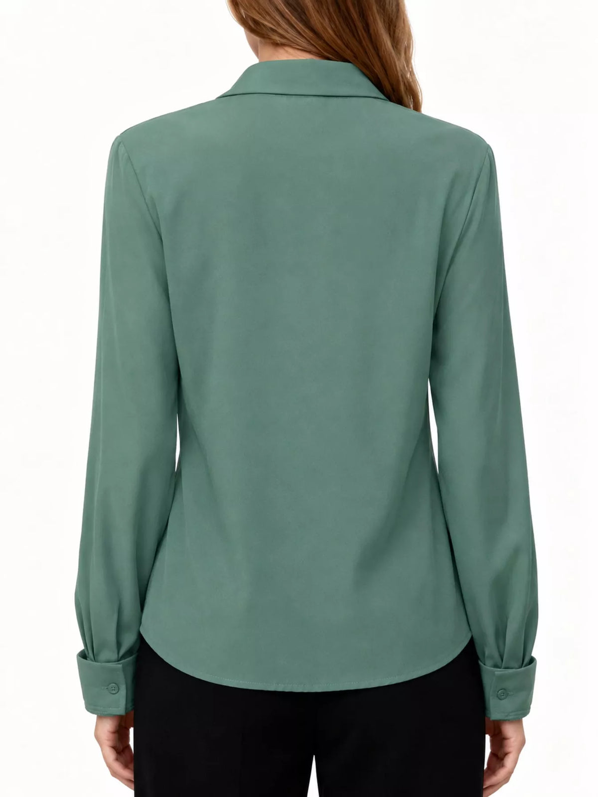 Button-up shirt, sage back