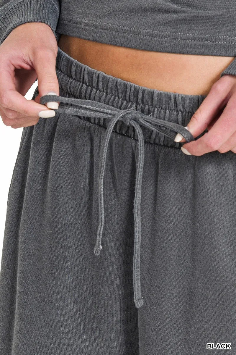 Women's Cropped Sweatshirt and Wide-Leg Pants Loungewear Set — product view 8