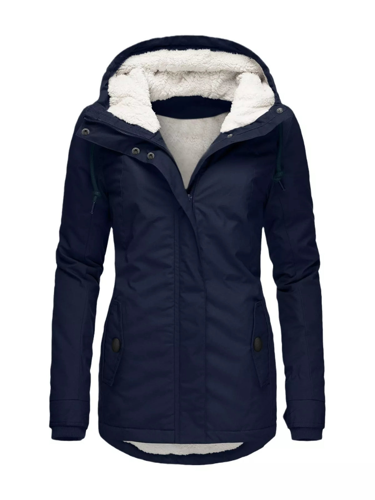 Sherpa-Lined Hooded Jacket — garment front