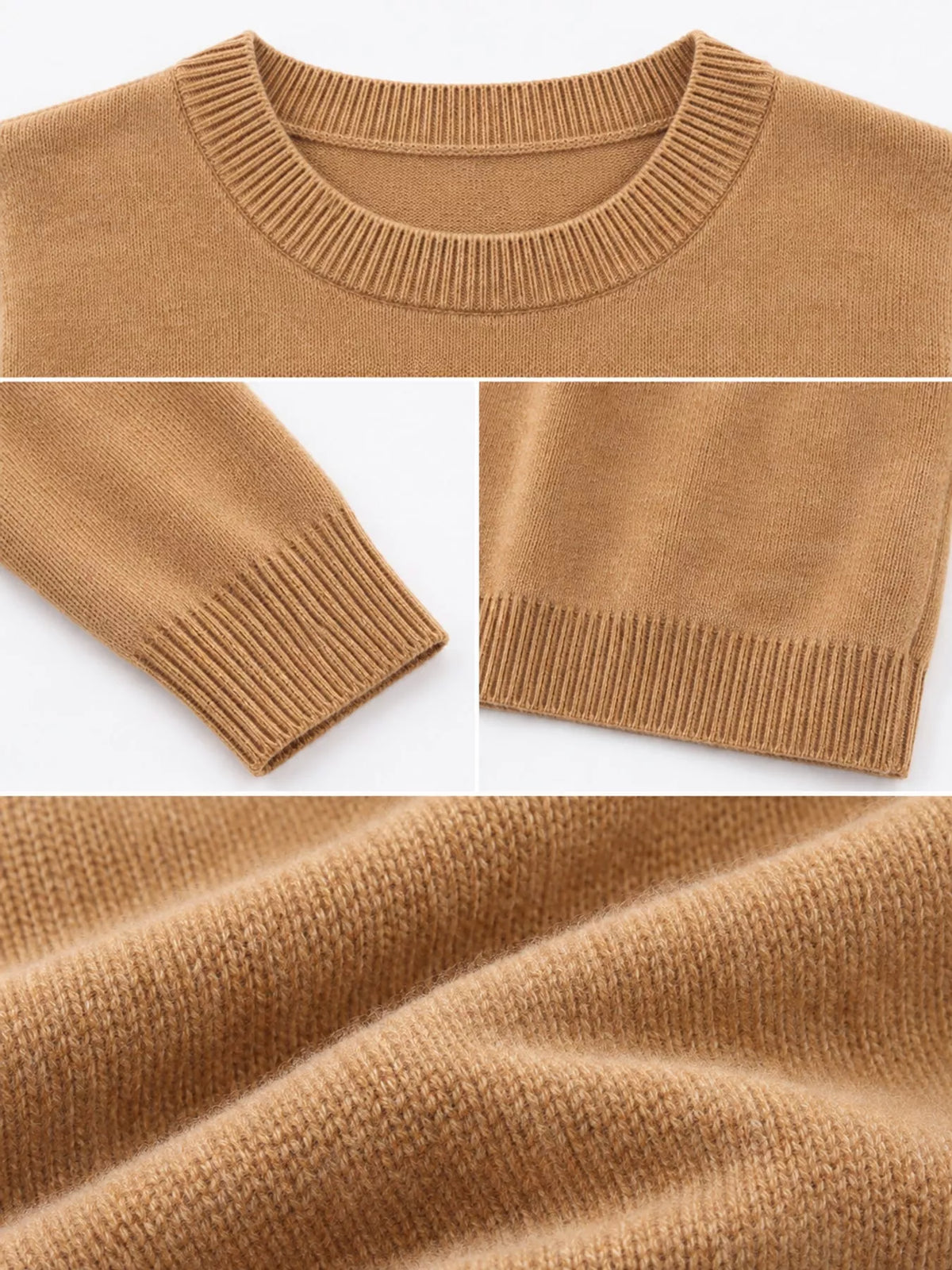 Crew Neck Long Sleeve Sweater — garment construction details