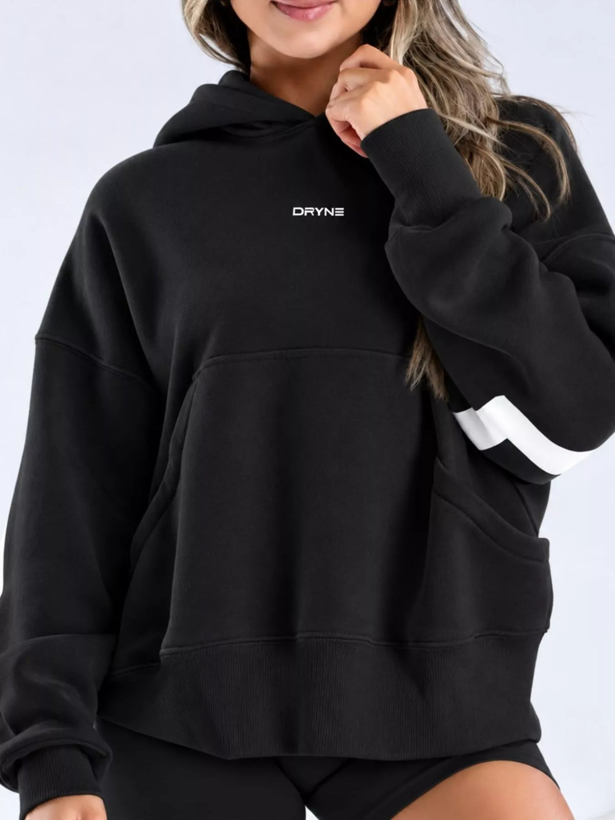 Letter-Back Kangaroo Pocket Hoodie — front view
