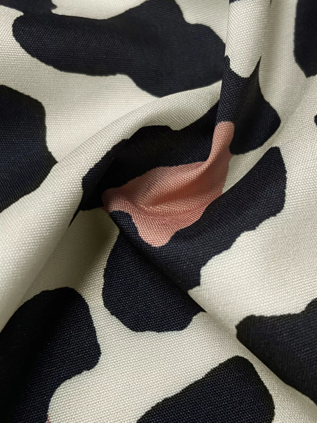 Printed Button-Down Long Sleeve Shirt in beige, leopard print detail
