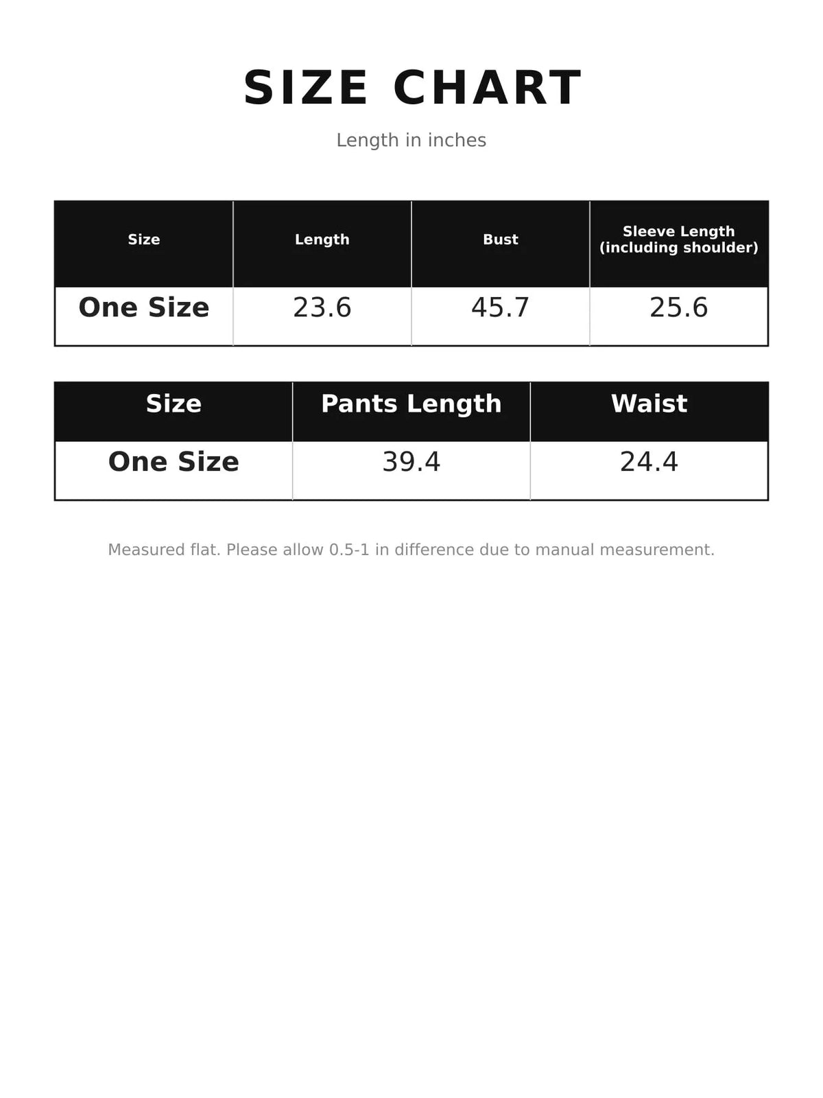 V-Neck Tied Wrap Cardigan and Wide-Leg Pants Sweater Set — size and measurement chart