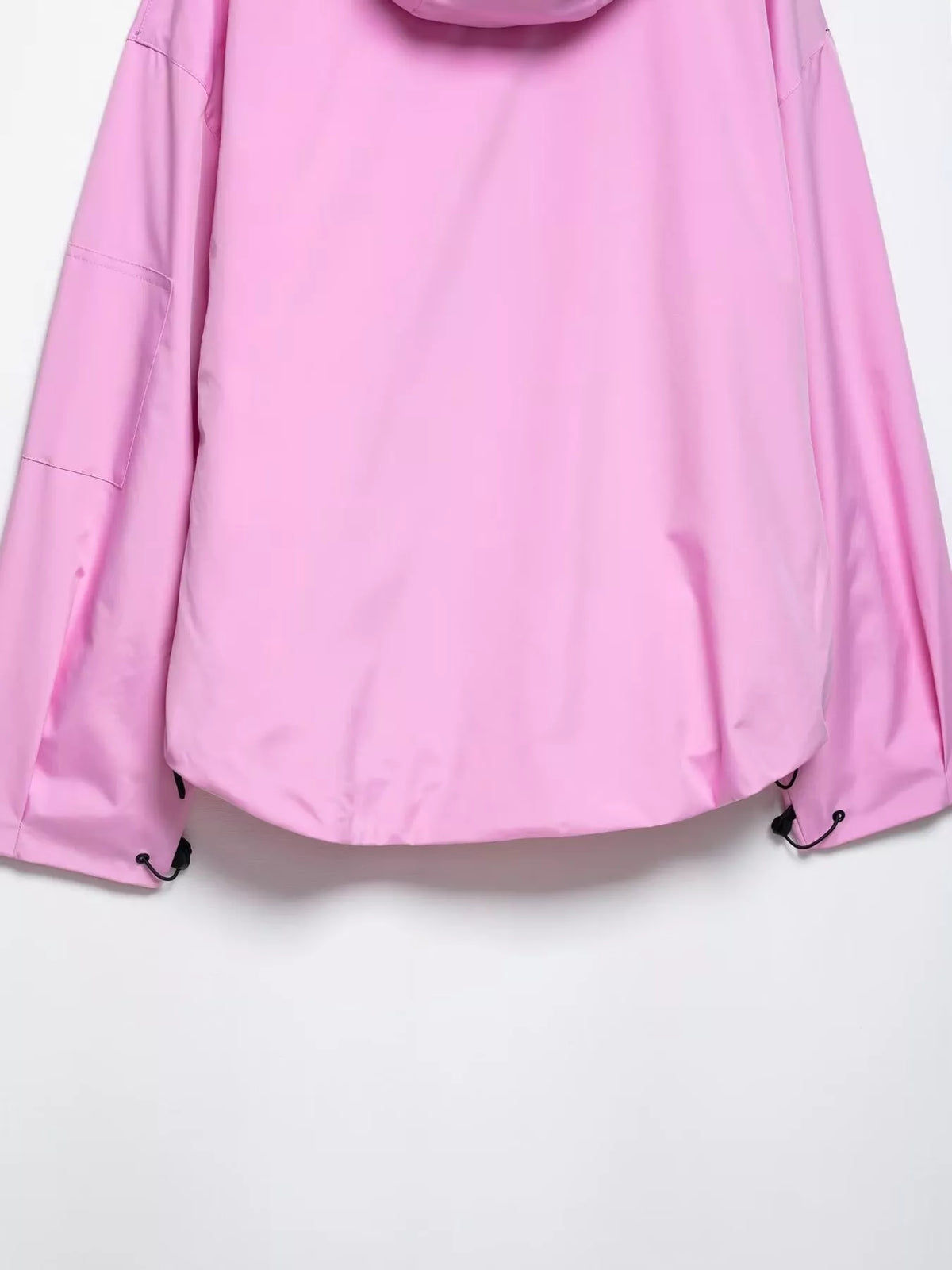 Half-Zip Hooded Anorak Jacket — garment construction details