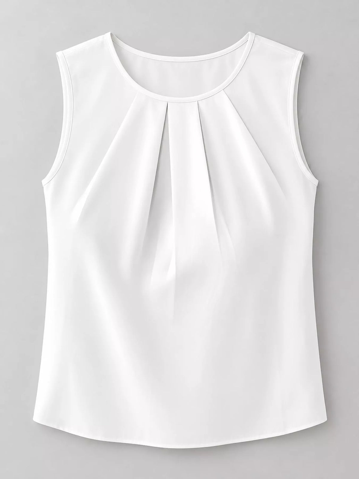 Sleeveless Pleated Blouse — garment front