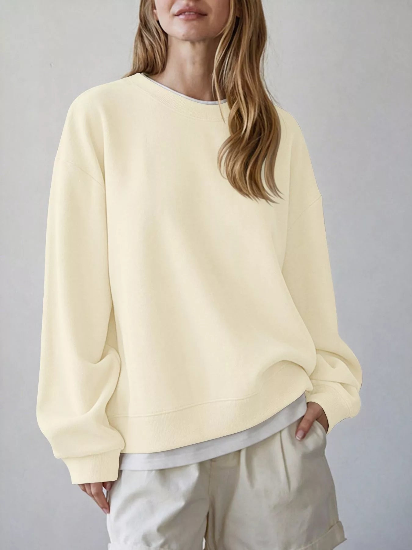 Trendsi Oversized Crew Neck Sweatshirt -