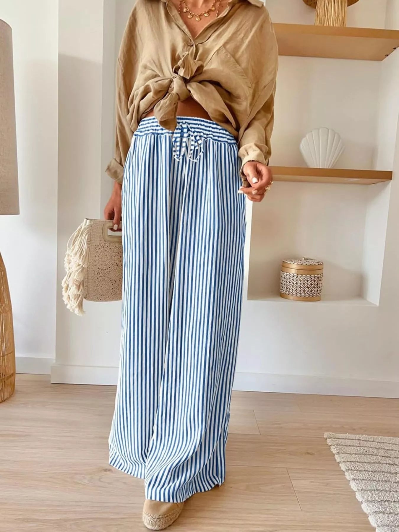 Trendsi Striped Wide-Leg Pants -