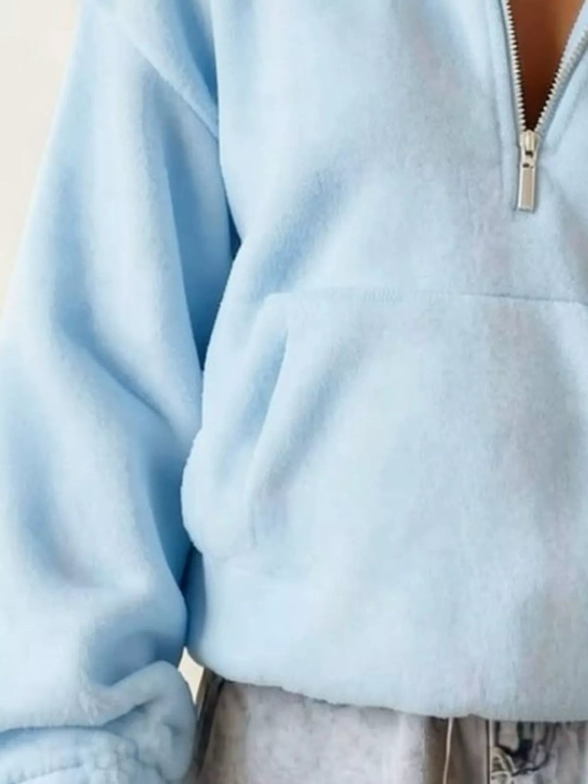 Half-Zip Fleece Sweatshirt — construction details