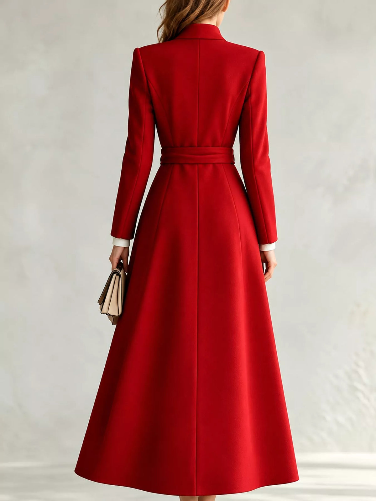 Longline Belted Trench Coat — back view