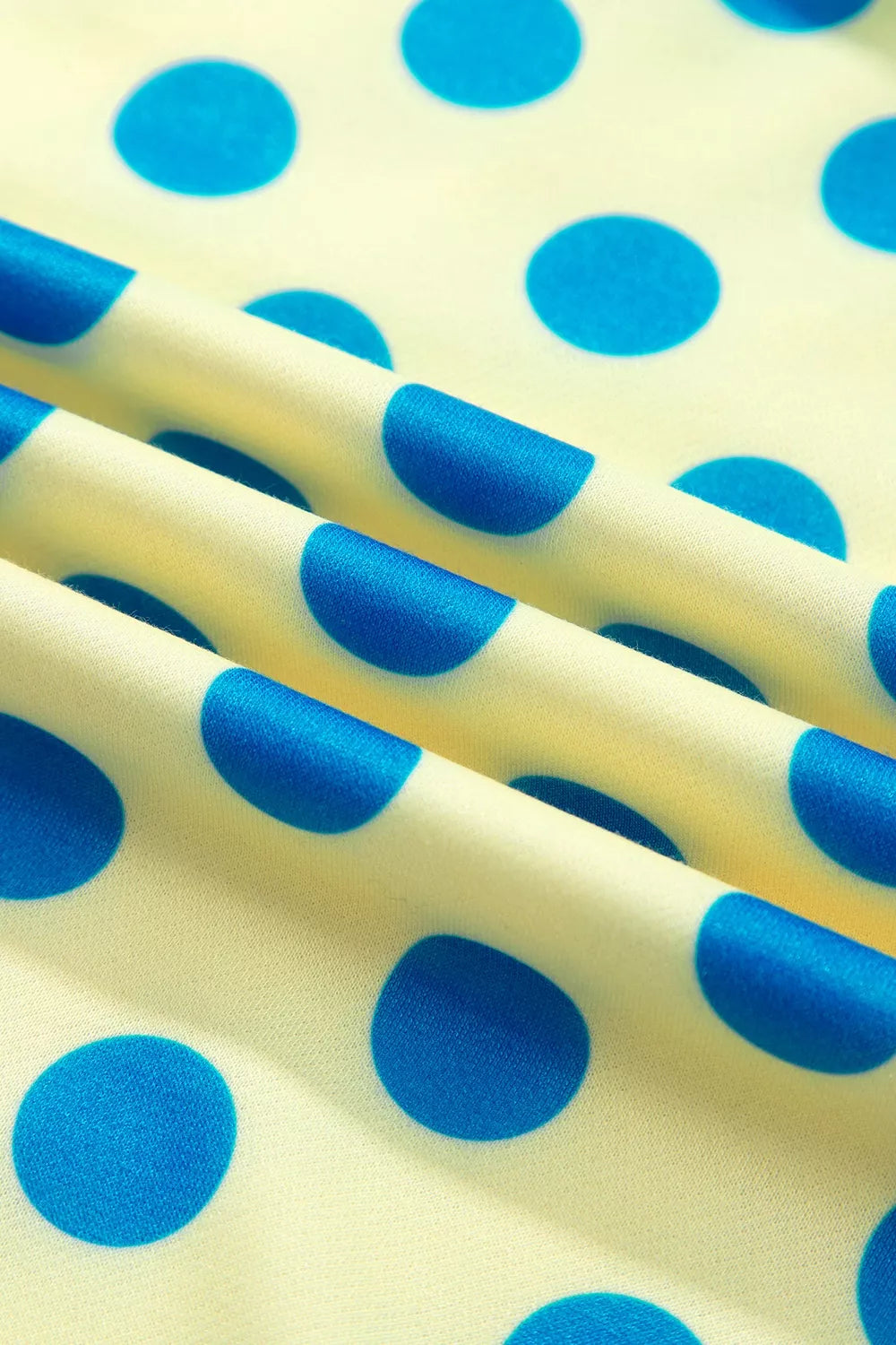 Polka Dot Mock Neck Sweatshirt with Striped Ribbed Trim, print detail