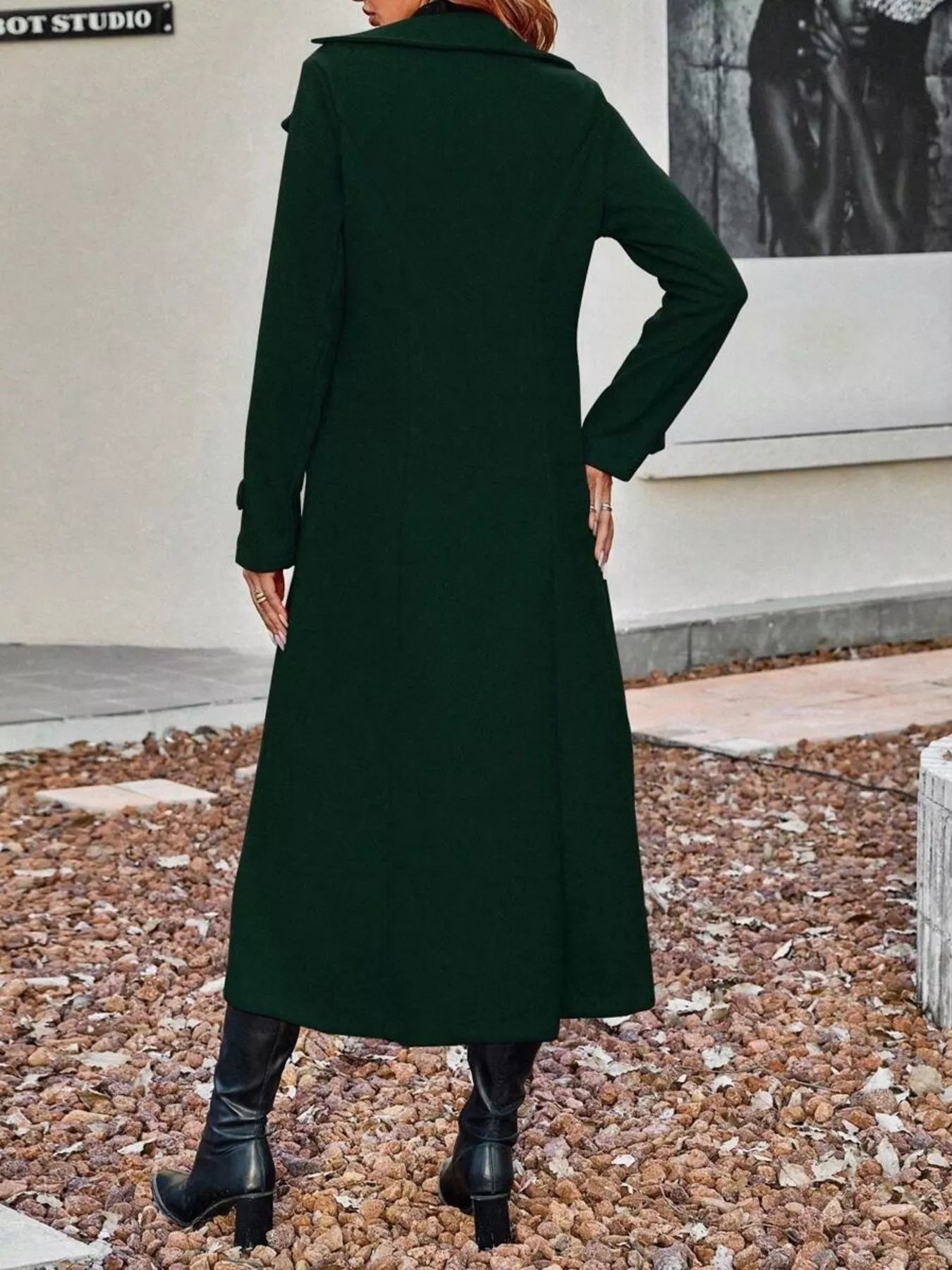 Trendsi Double-Breasted Longline Coat -