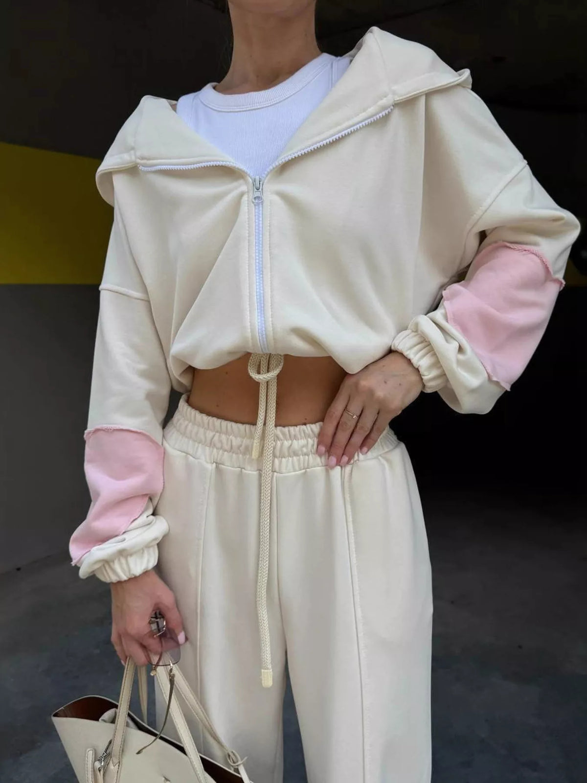 Trendsi Zip Up Hoodie and Wide-Leg Pants Set -