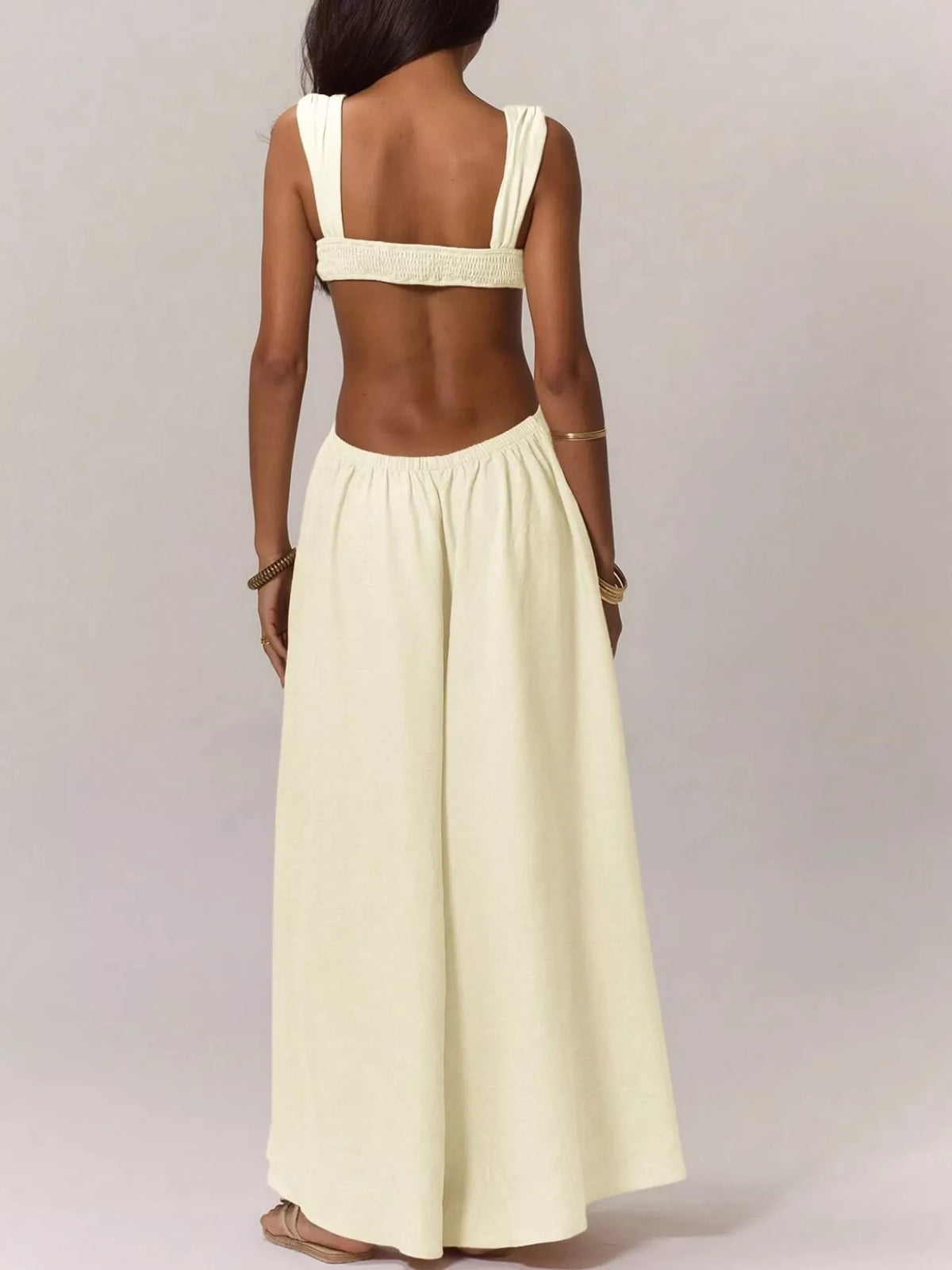 Cutout jumpsuit, cream back