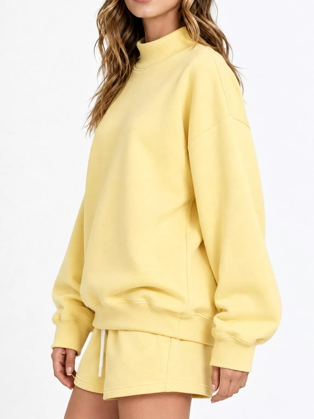 Yellow oversized dropped shoulder sweatshirt