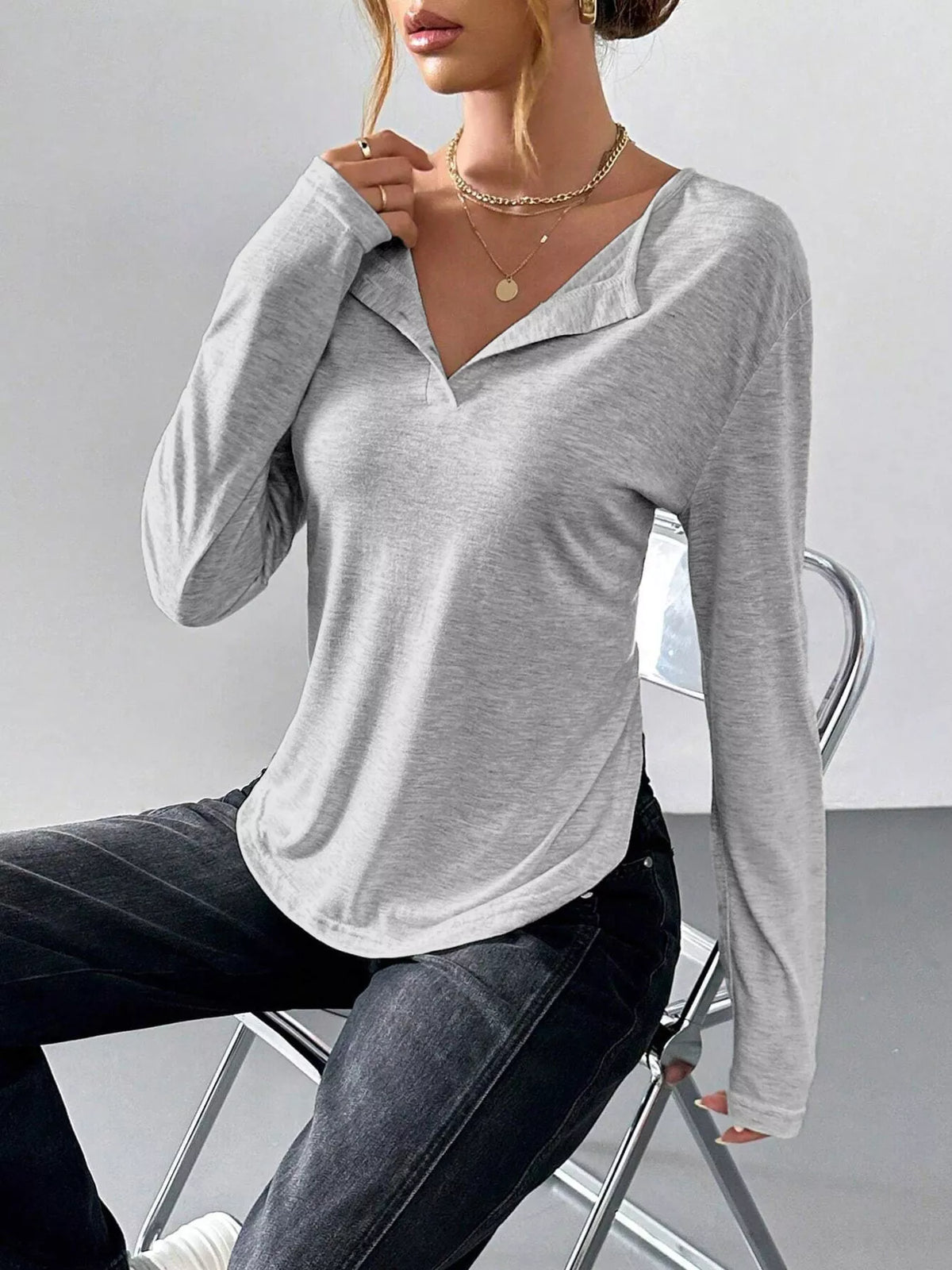 Women's casual long sleeve T-shirt