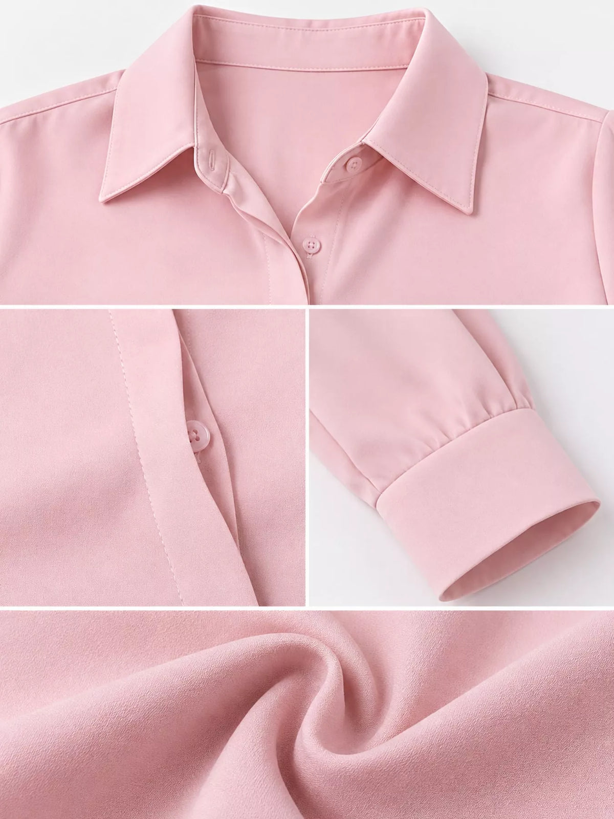 Button-up shirt, pink detail collage