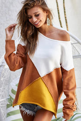 Trendsi BiBi Color Block Geometric Sweater -